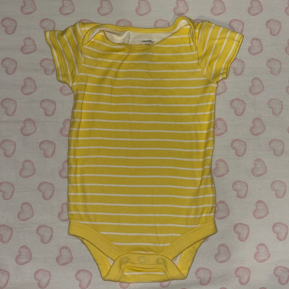 (3 for $10) George yellow stripped onesie 3-6M